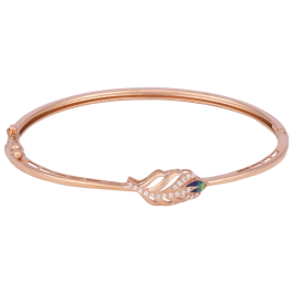 Flamboyant Peacock Feather Rose Gold Bracelets