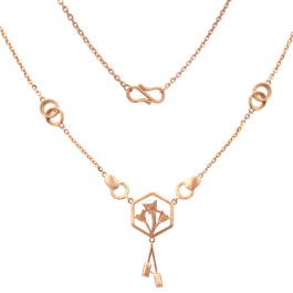 Fancy Inverted Tulip Rose Gold Necklaces