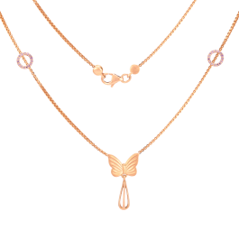 Enticing Butterfly Type Rose Gold Necklaces