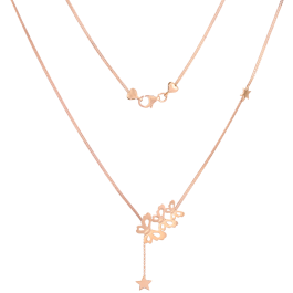 Stylish Tri Butterfly Rose Gold Necklaces