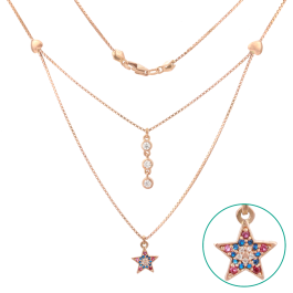 Glimmering Star Rose Gold Necklaces