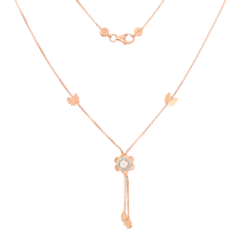 Royal Floral Butterfly Rose Gold Necklaces