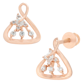 Loop Triangle Design Gold Earrings