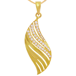 Glitter Stylish Curve  Gold Pendant