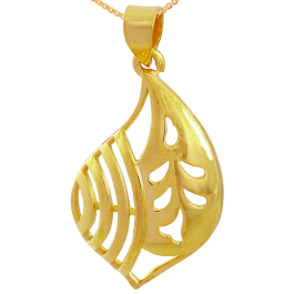Mesmerized Leaf Drop Gold Pendant