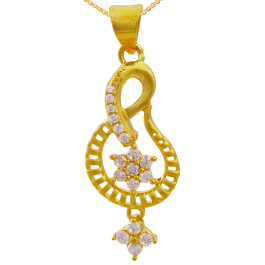 Signet Floral Style Gold Pendant