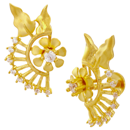 Stylish rotating Flower Gold Earrings