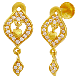 Fashion Dancing Heart Gold Earrings