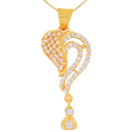 Blooming Stylish Heart Hanging Design Gold Pendant