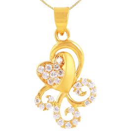 Blushing Heart And Creeper Design Gold Pendant