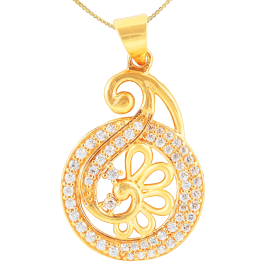 Endearing Peacock Style Design Gold Pendant