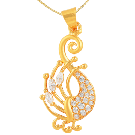 Enriching Swan Design Pattern Gold Pendant