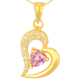 Sweet Heartin Pink Stone Gold Pendants
