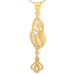 Ethereal Leafy Gold Drop Pendant