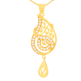 Classic Floral Mud Stone Gold Pendants