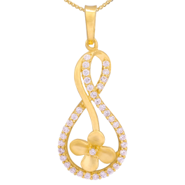 Ethnic Infinity Loop Floral Gold Pendant