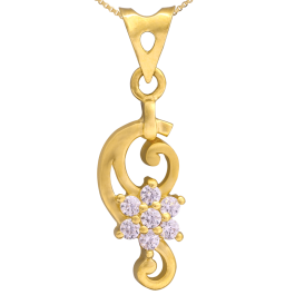 Classic Seven Stone Floral Gold Pendant
