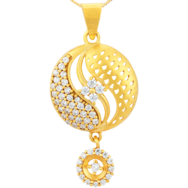 Semi Sparkle Stone Chakra Pattern Gold Pendants