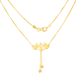 Lovely Musically Bird Gold Necklace