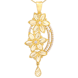 Fascinating Oval Shape with Floral Gold Pendants