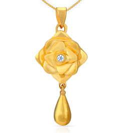 Elegant Floral with Ball Drops Gold Pendants