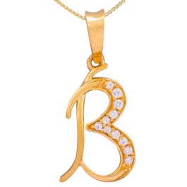 Shimmering  Alphabet B Gold Pendants