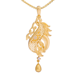 Mesmerizing Semi Floral with Leaf Gold Pendants