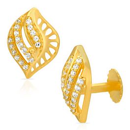 Attractive Triple Layer Stone Gold Earrings