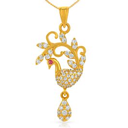 Glorious Peacock Gold Pendant
