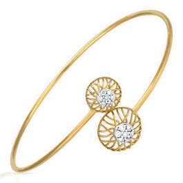 Artistic Floral Diamond Cuff Bracelet