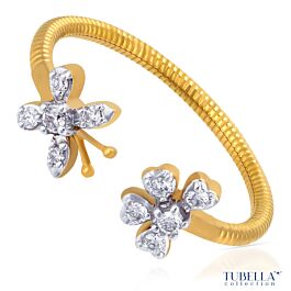 Shimmering Floral With Butterfly Diamond Ring - Tubella Collection
