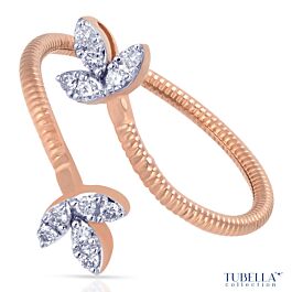 Charming Leaf Pattern Diamond Ring - Tubella Collection