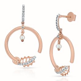Glinting Pearl Drop Diamond Earrings - Tubella Collection