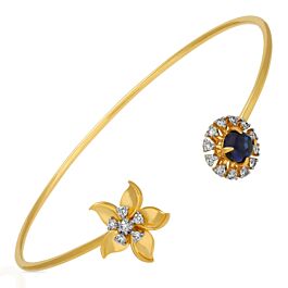 Enchanting Floral Diamond Cuff Bracelet