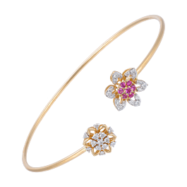 Adorable Floral Diamond Cuff Bracelet