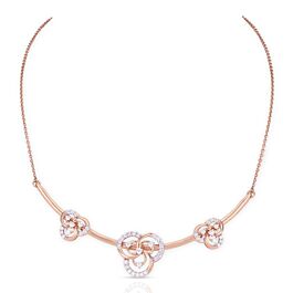 Fashionatic Triple Floral Diamond Necklace - Tubella Collection