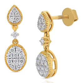Dazzling Oval Shaped Diamond Earrings
