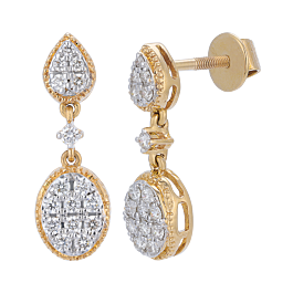 Dazzling Oval Shaped Diamond Earrings