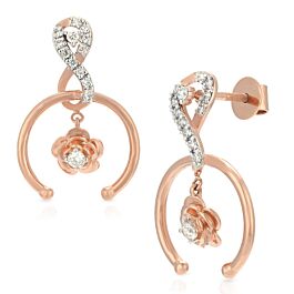 Pretty Rose Floral  Diamond Earrings