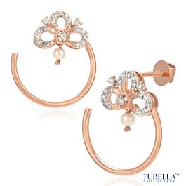 Glimmering Floral Diamond Earrings - Tubella Collection