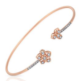 Elegance Minimalistic Floral Diamond Cuff Bracelet - Tubella Collection