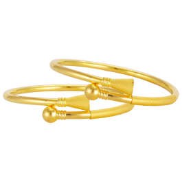 Stylish Horn Design Gold Bangles