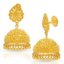 Exuberant Traditional Jhumkas Gold Earrings