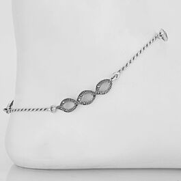 Beautiful Twisted Rope Silver Anklets