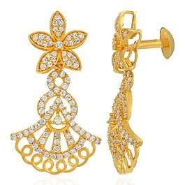 Glinting Pretty Floral Gold Earrings