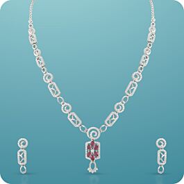 Impressive Swirl Silver Necklace Set