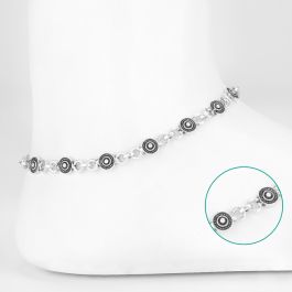 Fabulous Spirals Silver Anklets