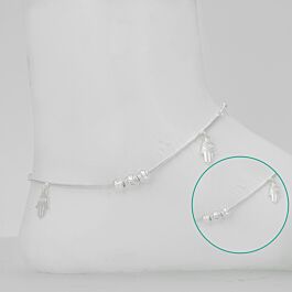 Classy beaded Silver Anklets