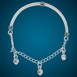 Romantic Heart Charms Silver Bracelets