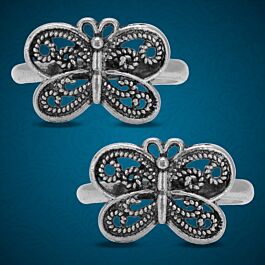 Exquisite Butterfly Adjustable Silver Toe Rings